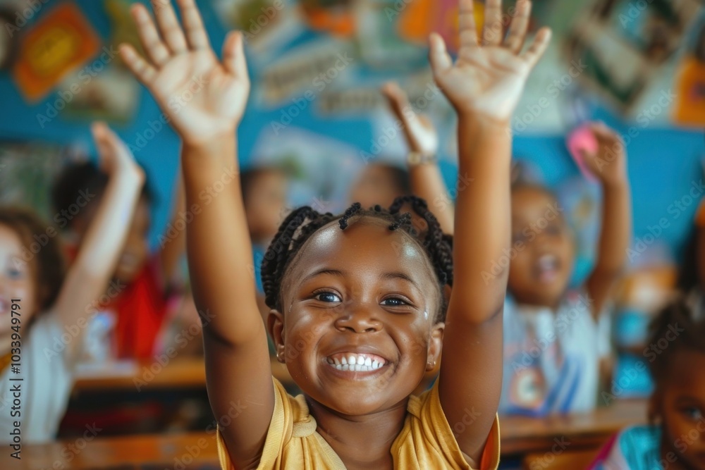 Canvas Prints Black Students happy photo.