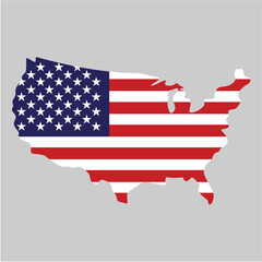  America or USA island map. Vector Image