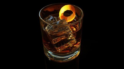 Old Fashioned Cocktail with Orange Twist