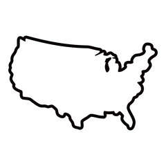 America(USA) island map outline. Vector image