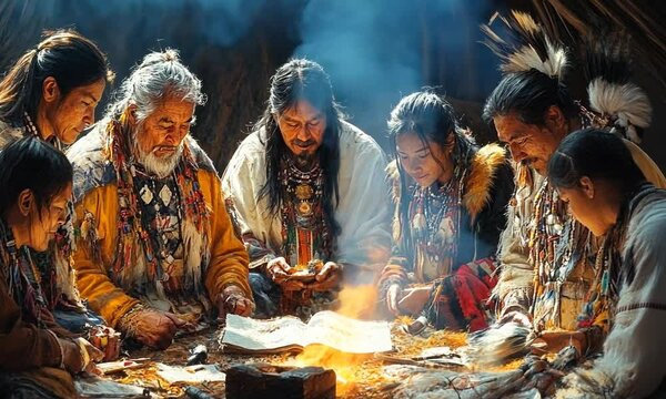 A group engaged in traditional practices around a sacred text.