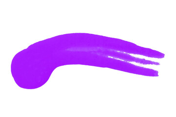 Isolated purple brush stroke on transparent background.