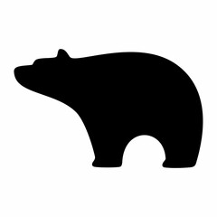 Bear animal silhouette. Flat image