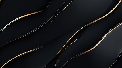 Abstract Black and Gold Waves