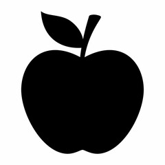 Apple fruit silhouette. Flat image