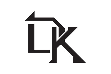 dk or kd and d or k lowercase Letter Initial Logo Design, Vector Template