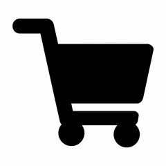 Shopping cart silhouette. Flat image