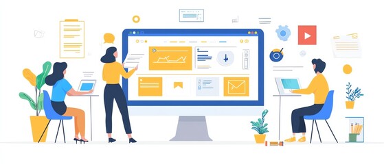 Engaging image of a web design team brainstorming accessibility compliance strategies, emphasizing the importance of inclusive design in their digital projects