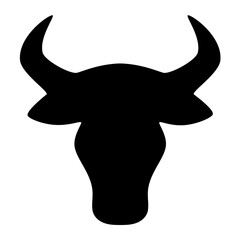 Bull head animal silhouette. Vector image