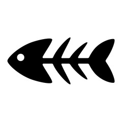 Black fish bone silhouette. Vector image
