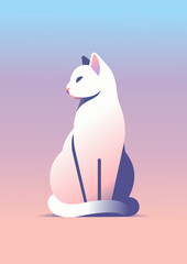 Minimalist Cat Portrait