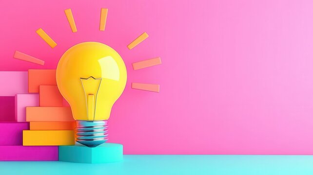 digital revolution in marketing innovation theme 3D render colored pastel