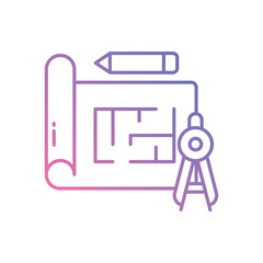Building Plan vector icon stock illustration