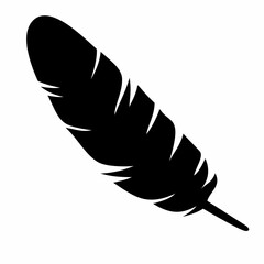 Feather bird silhouette. Black image