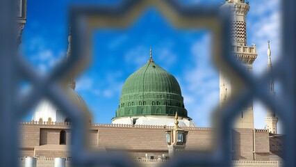 Kaaba in Masjid Al Haram in Mecca Saudi Arabia. Islam Iconic Mosque, Al Haram and Medina Mecca Saudi Arabia. The Prophet Muhammad Mosque is the second largest mosque and holiest site in Islam. Kaaba