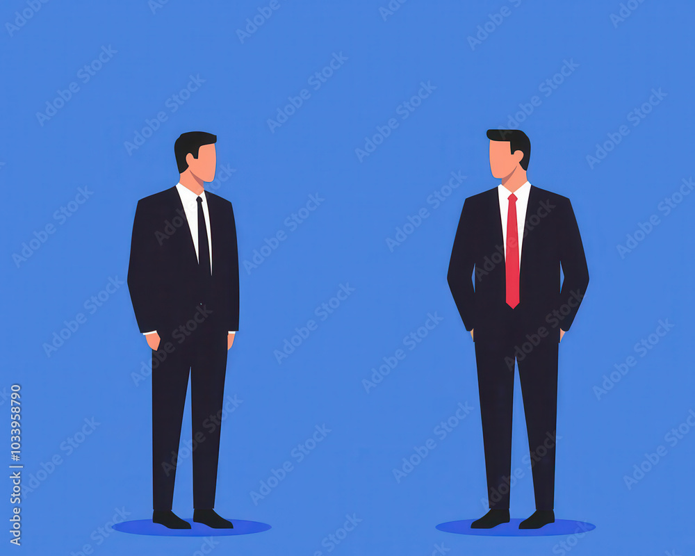 Aufkleber engaging business dialogue two professionals in suits ready to discuss strategies for success in a c