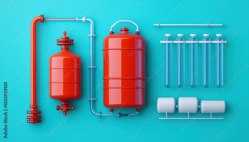 Leinwandbilder exploring the functionality and design of industrial pressure vessels and pipings in modern applicat