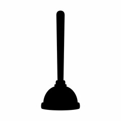 Toilet sucker silhouette. Flat image