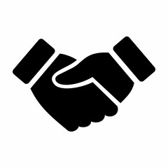 Handshake icon silhouette. Flat image
