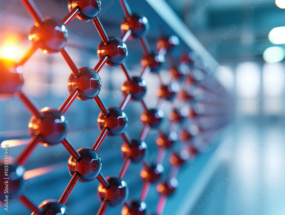 Poster Exploring the intricacies of atomic structures a visual journey through nanotechnology and molecular design