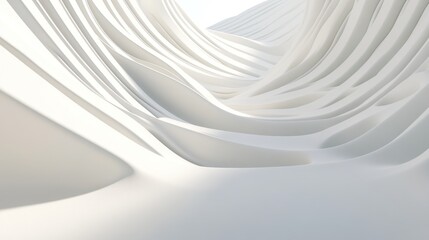 Abstract White Curved Shapes