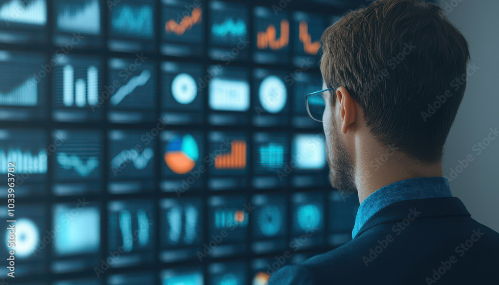 Leinwandbilder Analyzing data trends a business professional engaged with visual analytics for informed decision-making