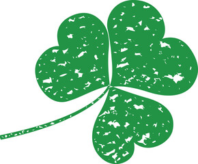 Stylized clover leaf. Plant Trifolium.