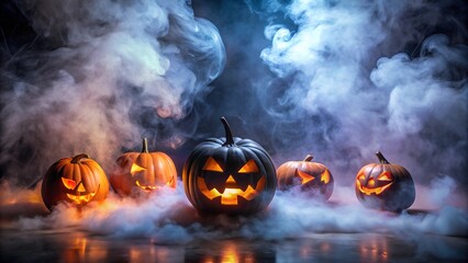 smoke and fog effect with empty center spooky halloween Background