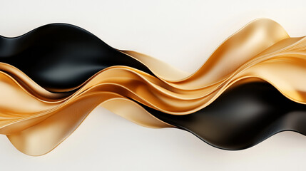 Obraz premium Abstract Gold and Black Liquid Wave Background