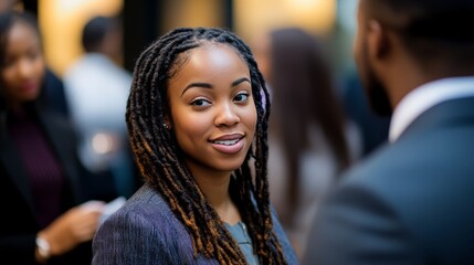 A minority entrepreneur networking at a business mixer, building connections and opportunities