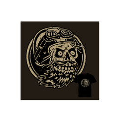Vintage skull tshirt design vector illustration