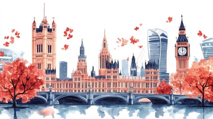 Fototapeta premium London Cityscape Illustration