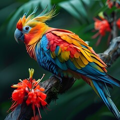 Obraz premium Couple and single exotic birds, Generative AI