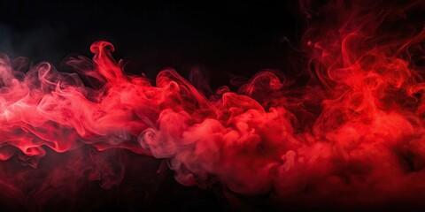 Abstract red and black background with smoke