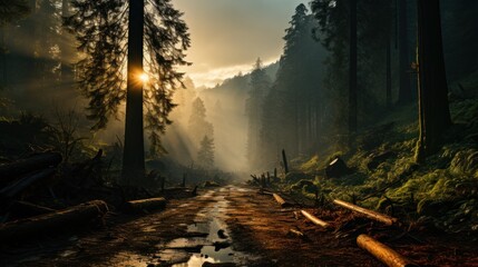 Sunrise Through The Trees