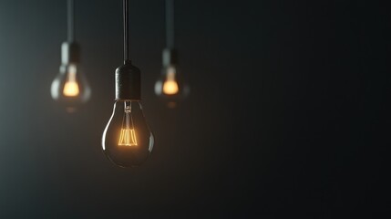 Glowing Filament: Light Bulb on a Dark Background