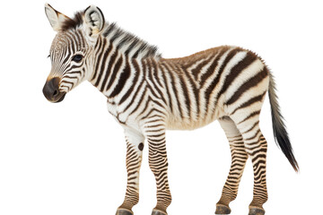 Fototapeta premium Adorable Zebra Foal Isolated on Transparent Background Perfect for Educational Materials and Animal-Themed Projects