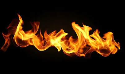 Fototapeta premium movement of fire flames isolated on black background. 