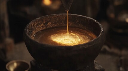Fototapeta premium Molten Metal Being Poured into Molds in a Foundry