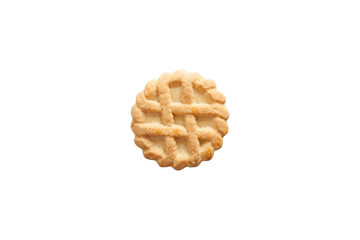 Single isolated biscuit in white background