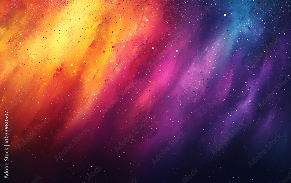 Poster dynamic abstract ink splatter and swirl in rainbow colors, fantasy floral texture, brush stroke expl
