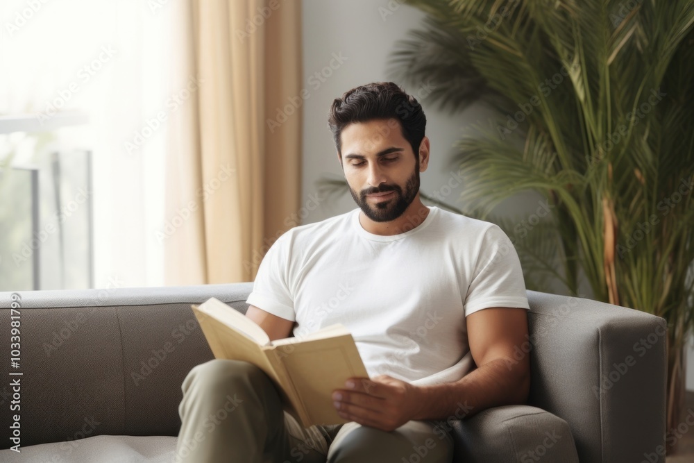 Poster Reading sitting book publication.