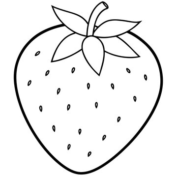 recommend clip art: Strawberry outline vector illustration