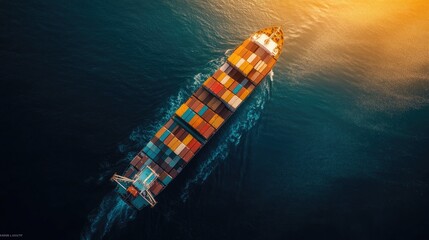 container ship in import export and business logistic , Shipping, Aerial view, Water transport, Shell Marine