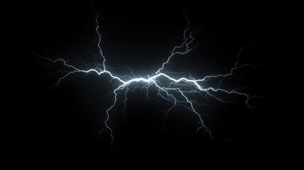 Lightning Strike in the Night Sky