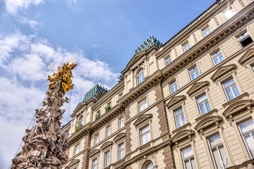 Vienna, Austria - July 23, 2024: The column of Pest statue in Vienna
