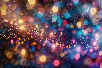 Naklejka premium A blurry image of a group of lights, ideal for use in backgrounds or as a decorative element