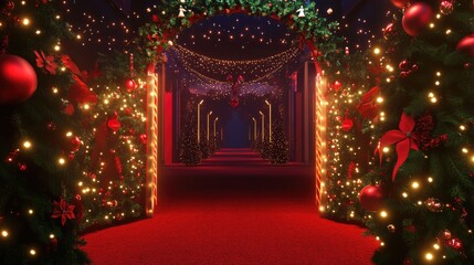 Enchanting Christmas Hallway with Festive Decor