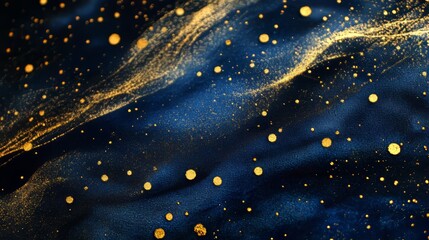 golden dots on a dark blue background, 16:9