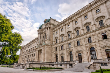 Vienna, Austria - July 23, 2024: The Neue Burg wing of the Hofburg Palace in Vienna
